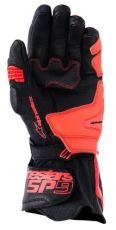 Leather gloves ALPINESTARS SP-9 BLACK/RED FLUO
