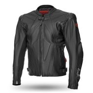 Geacă moto din piele ADRENALINE SYMETRIC BLACK