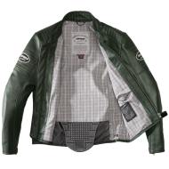 Geacă moto din piele SPIDI CLUBBER GREEN/ICE