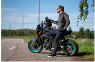 Blugi moto albaștri Lindstrands Lejen