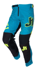 Motocross Breeches Just1 J-Flex 2.0 Frontier Teal Black/Yellow Fluo
