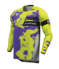 Motocross jersey THOR LAUNCHMODE BLEACH GRAY/ACID
