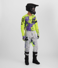 Motocross jersey THOR LAUNCHMODE BLEACH GRAY/ACID