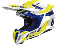 Cască motocross AIROH TWIST 3 DYNASTY ALBASTRU/GALBEN LUCIOS