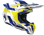 Cască motocross AIROH TWIST 3 DYNASTY ALBASTRU/GALBEN LUCIOS