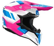 Cască motocross AIROH WRAAAP VISION ROZ LUCIOS
