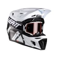 Cască motocross LEATT Kit Moto 9.5 Carbon/Alb V26