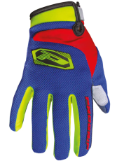 Mănuși motocross PROGRIP 4010 GALBEN FLUO/ALBASTRU ELECTRIC/ROȘU