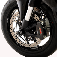 Dopuri de protecție ax furcă R&G RACING, negre, Ducati Diavel V4 23-26