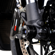 Dopuri de protecție ax furcă R&G RACING, negre, Ducati Diavel V4 23-26