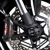 Dopuri de protecție ax furcă R&G RACING, negre, Ducati Diavel V4 23-26