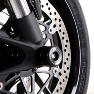 Dopuri de protecție ax furcă R&G RACING, negre, Ducati Diavel V4 23-26