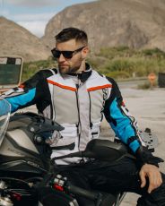Textile motorcycle jacket SECA ARRAKIS III GRAY/BLUE/RED