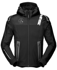 Υφασμάτινο μπουφάν μοτοσικλέτας SPIDI HOODIE WARRIOR ΜΑΥΡΟ/ΛΕΥΚΟ