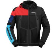 Geacă moto textilă SPIDI HOODIE WARRIOR H2OUT NEGRU/ROȘU/ALBASTRU CER