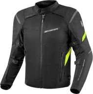Спортно туристичеко мото яке 4 сезона SHIMA RUSH 2 Black/Fluo протектор за гръб