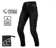 Blugi motociclisți pentru femei TRILOBITE PARADO DOUBLELAYER SLIM FIT NEGRI AAA(A) NIVELUL 2