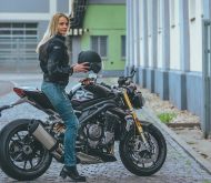 Women's motorcycle jeans TRILOBITE 661 PARADO REGULAR FIT LONG BLUE