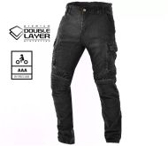 Blugi motociclisți TRILOBITE ACID SCRAMBLER 2.0 NEGRI DOUBLELAYER AAA