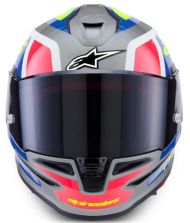 Каска ALPINESTARS S-R7 LUMEN Silver/Pink Fluo Yellow