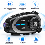 Интерком за мотоциклет Bluetooth Q29 слушалка за каска с конферентен разговор и камера