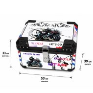 Motorcycle rear case - 68L - Colorful