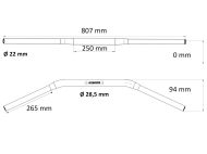 Кормило ACCOSSATO D28.5x4 L860 BLK HBT187N