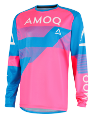 Мотокрос блуза AMOQ Ascent Strive V2 Jersey Sky Blue-Pink