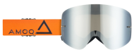Мотокрос очила AMOQ MX Goggles Vision Magnetic Orange-Black - Silver Mirror