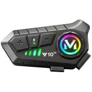 U10 2x bluetooth motorcycle intercom for helmets with rgb microphone and usb-c