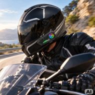 U10 2x bluetooth motorcycle intercom for helmets with rgb microphone and usb-c