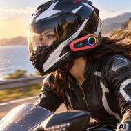 Q08 2x bluetooth motorcycle intercom for helmets with rgb microphone and usb-c