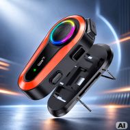 Q08 2x bluetooth motorcycle intercom for helmets with rgb microphone and usb-c