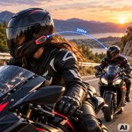 Q08 2x bluetooth motorcycle intercom for helmets with rgb microphone and usb-c