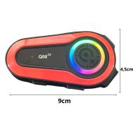 Q08 2x bluetooth motorcycle intercom for helmets with rgb microphone and usb-c