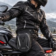 Hard-shell, adjustable, waterproof motorcycle leg bag for cycling