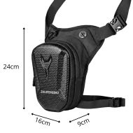 Hard-shell, adjustable, waterproof motorcycle leg bag for cycling