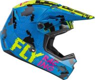 Casca cross copii FLY RACING Kinetic Scan- Albastru/Hi-Vis-Roz